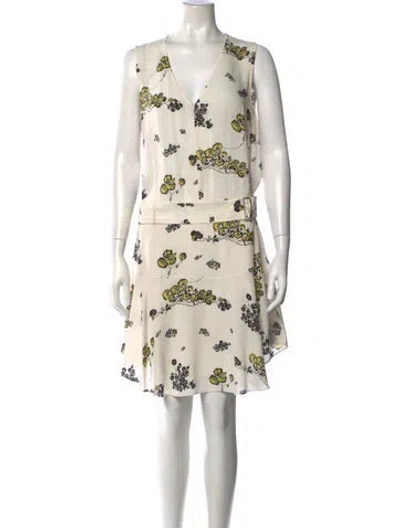 Pre-owned A.l.c Silk Mini Dress In White