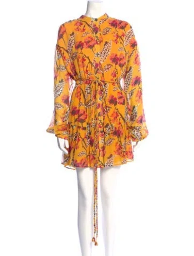 Pre-owned A.l.c Silk Mini Dress In Yellow