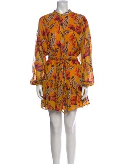 Pre-owned A.l.c Silk Mini Dress In Yellow