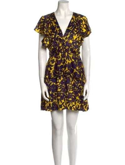 Pre-owned A.l.c Silk Mini Dress In Yellow