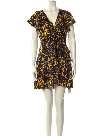 Pre-owned A.l.c Silk Mini Dress In Yellow