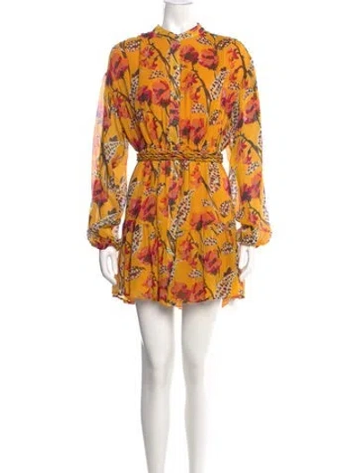Pre-owned A.l.c Silk Mini Dress In Yellow