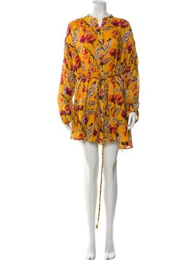 Pre-owned A.l.c Silk Mini Dress In Yellow
