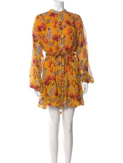 Pre-owned A.l.c Silk Mini Dress In Yellow