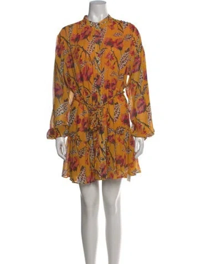 Pre-owned A.l.c Silk Mini Dress In Yellow