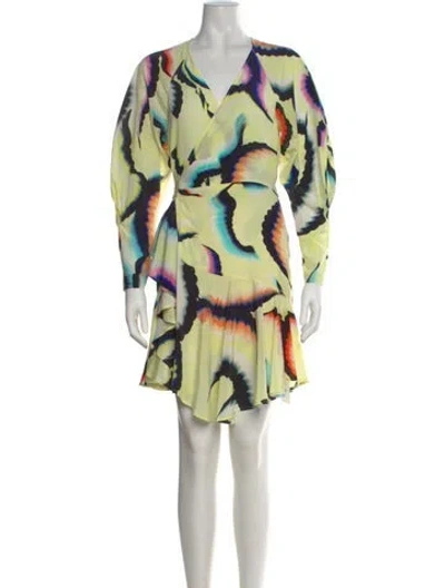 Pre-owned A.l.c Silk Mini Dress In Yellow