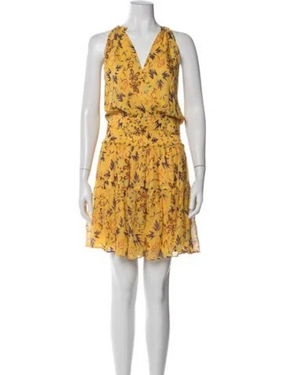 Pre-owned A.l.c Silk Mini Dress In Yellow