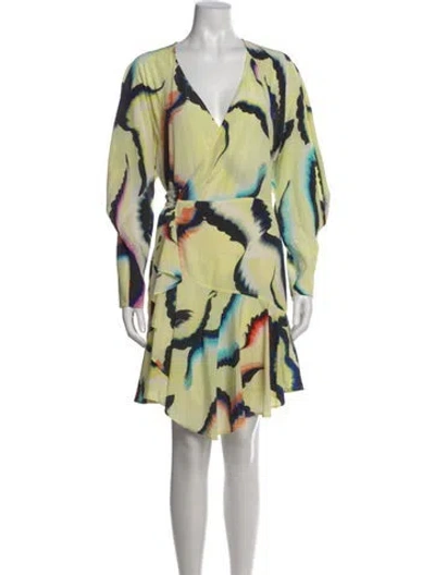 Pre-owned A.l.c Silk Mini Dress In Yellow