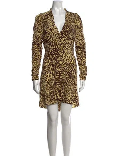 Pre-owned A.l.c Silk Mini Dress In Yellow