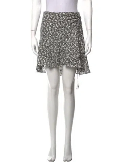 Pre-owned A.l.c Silk Mini Skirt In Black/white