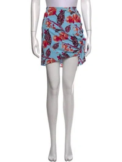 Pre-owned A.l.c Silk Mini Skirt In Blue/pink