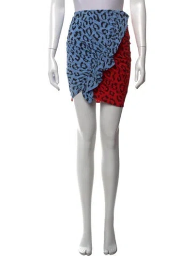 Pre-owned A.l.c Silk Mini Skirt In Blue/red