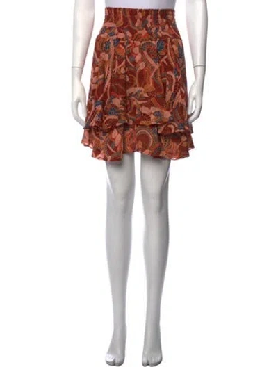 Pre-owned A.l.c Silk Mini Skirt In Brown