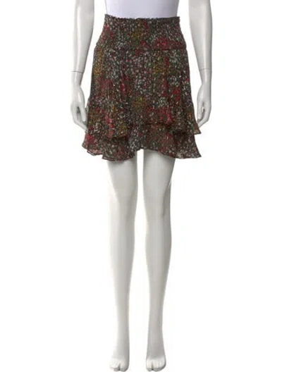 Pre-owned A.l.c Silk Mini Skirt In Green