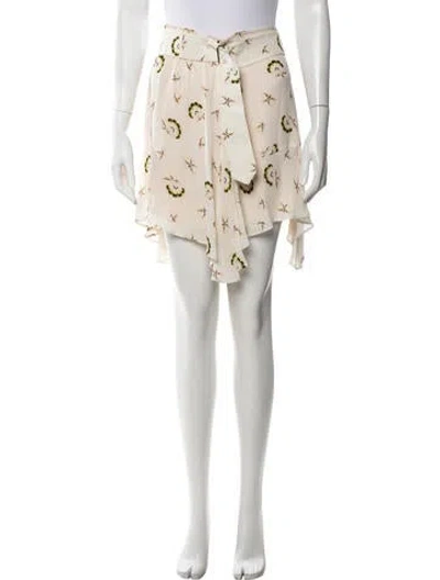 Pre-owned A.l.c Silk Mini Skirt In Neutrals