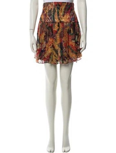Pre-owned A.l.c Silk Mini Skirt In Orange