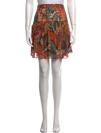 Pre-owned A.l.c Silk Mini Skirt In Red
