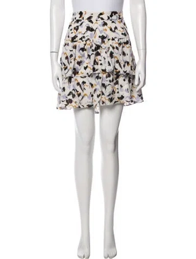 Pre-owned A.l.c Silk Mini Skirt In White
