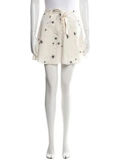 Pre-owned A.l.c Silk Mini Skirt In White