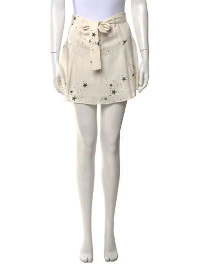 Pre-owned A.l.c Silk Mini Skirt In White