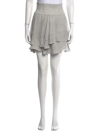 Pre-owned A.l.c Silk Mini Skirt In White