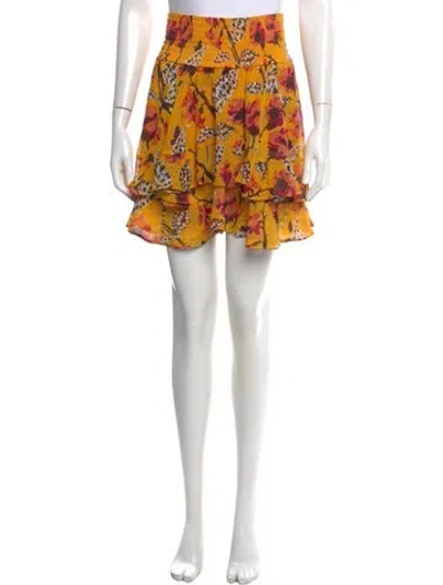 Pre-owned A.l.c Silk Mini Skirt In Yellow