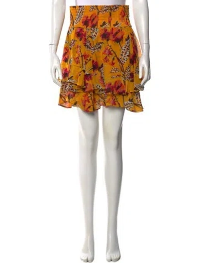 Pre-owned A.l.c Silk Mini Skirt In Yellow