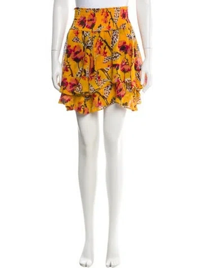 Pre-owned A.l.c Silk Mini Skirt In Yellow