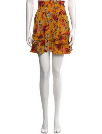 Pre-owned A.l.c Silk Mini Skirt In Yellow