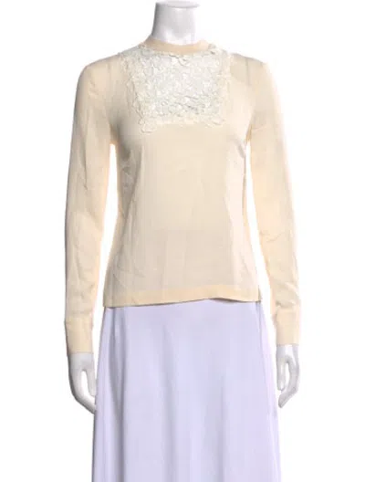 Pre-owned A.l.c Silk Mock Neck Blouse In Neutrals