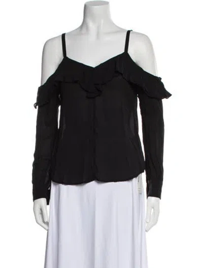 Pre-owned A.l.c Silk Off-the-shoulder Blouse In Black