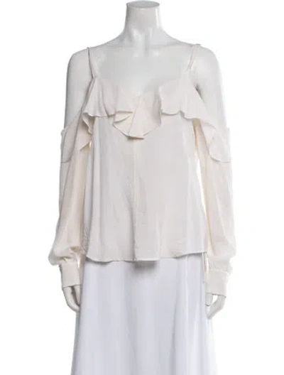 Pre-owned A.l.c Silk Off-the-shoulder Blouse In Neutral