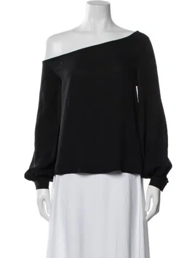 Pre-owned A.l.c Silk Off-the-shoulder Top In Black