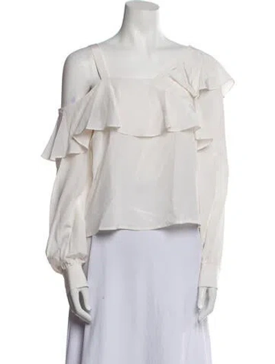 Pre-owned A.l.c Silk One-shoulder Blouse In Blue