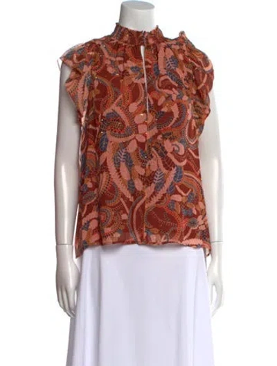 Pre-owned A.l.c Silk Paisley Print Blouse