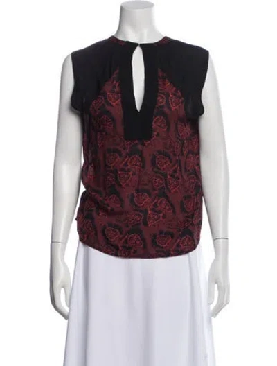 Pre-owned A.l.c Silk Paisley Print Blouse In Black