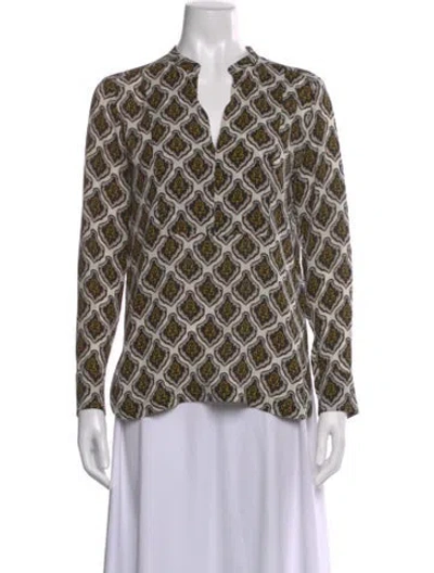 Pre-owned A.l.c Silk Patterned Blouse