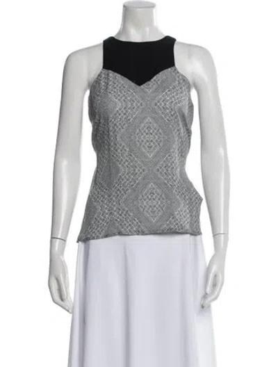 Pre-owned A.l.c Silk Patterned Top In Black