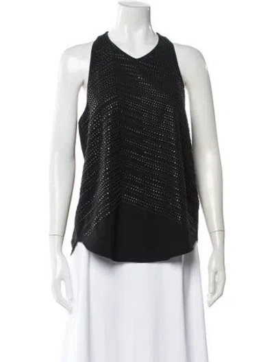 Pre-owned A.l.c Silk Patterned Top In Black
