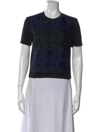 Pre-owned A.l.c Silk Patterned Top In Black