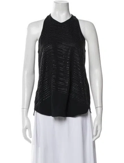 Pre-owned A.l.c Silk Patterned Top In Black
