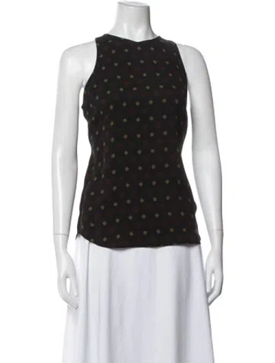 Pre-owned A.l.c Silk Patterned Top In Black