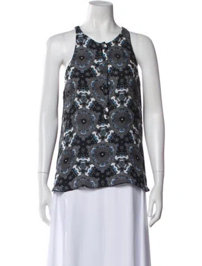 Pre-owned A.l.c Silk Patterned Top In Blue