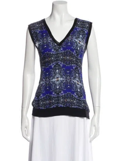 Pre-owned A.l.c Silk Patterned Top In Blue