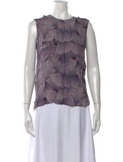 Pre-owned A.l.c Silk Patterned Top In Blue