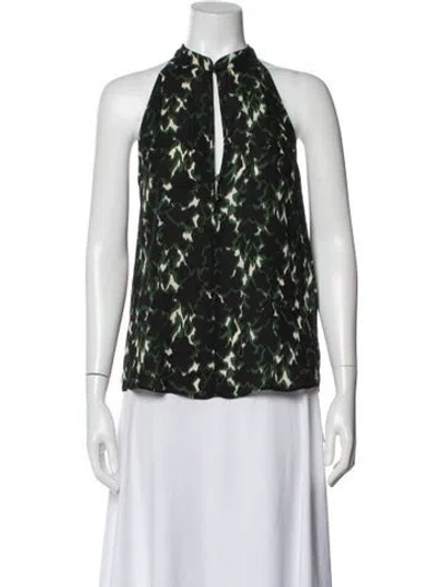 Pre-owned A.l.c Silk Patterned Top In Green