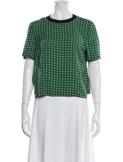 Pre-owned A.l.c Silk Patterned Top In Green