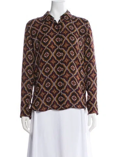Pre-owned A.l.c Silk Patterned Top In Multi