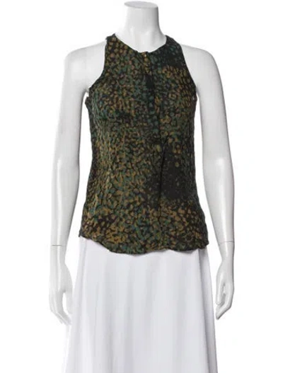 Pre-owned A.l.c Silk Patterned Top In Multi