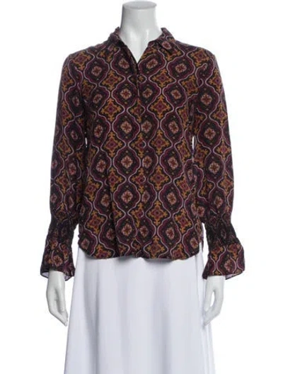 Pre-owned A.l.c Silk Patterned Top In Red